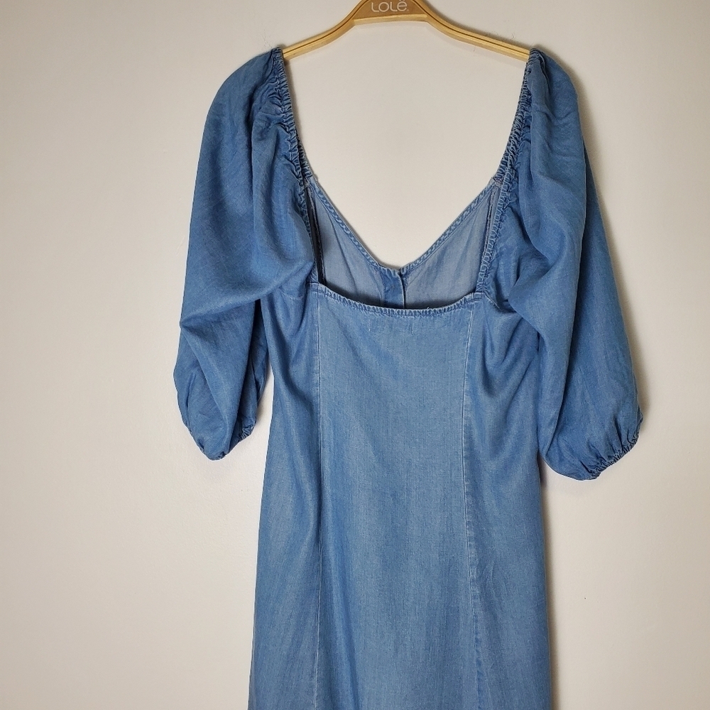 Zara Blue Midi Button Front Lyocell Dress - Picture 12 of 13